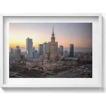 Obraz Závěsný obraz rámeček bílé barvy Palác kultury a vědy Varšava 70x50 cm