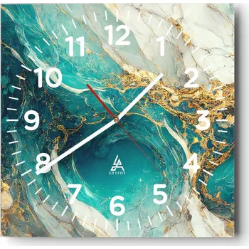 Hodiny Nástěnné hodiny do obýváku 40x40 Abstrakce Tiché hodiny Skleněné hodiny Bez hlučnosti