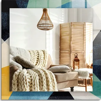 Zrcadlo Zrcadlo závěsné dekorativní s potiskem Abstraktní barevné 60x60 cm