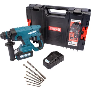 Příslušenství k vrtačce XTLINE Aku kladivo SDS PLUS + baterie 5.0 Ah + sada vrtáků + nabíječka 3.5 A + kufr