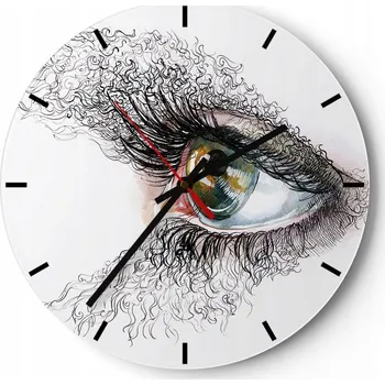 Hodiny Velké nástěnné hodiny 40x40 Abstrakce Skleněné hodiny Kulatý Tiché