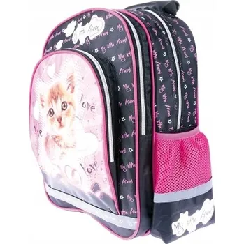 Školní batoh Vícekomorový Školní batoh My Little Friend St. Majewski černý, růžový