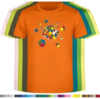 panske-levne-bavlnene-tricko-potisk-konec-Rubick-kostka Barva: Orange - oranžová, velikost: XL