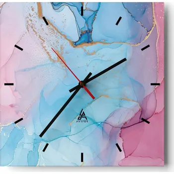 Hodiny Velké nástěnné hodiny 40x40 Abstrakce Skleněné tiché hodiny