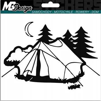 Samolepicí dekorace na vozidlo NÁLEPKA na auto KEMPING BIWAK STAN 10x15