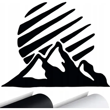 Samolepicí dekorace na vozidlo NÁLEPKA na auto SLUNCE HORY MOUNTAIN 12x15
