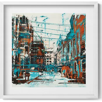 Obraz Moderní nástěnná dekorace obraz v bílém rámu Street Art 50x50 cm