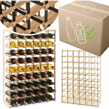Stojan na víno Modulární borovicový regál na víno RW-8-6X9-54 na 54 lahví