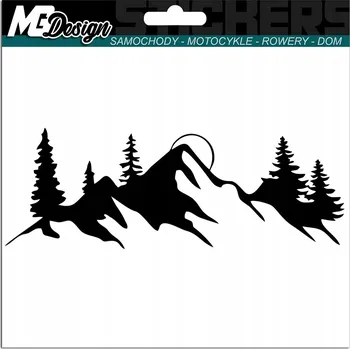 Samolepicí dekorace na vozidlo NÁLEPKA na auto HORY MOUNTAINS LES 15x5,5 cm