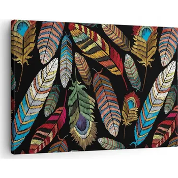 Obraz Obraz na plátně do obýváku ložnice 70x50 ptačí pero obrazy na zeď