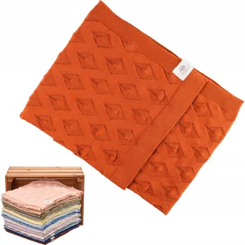 Prostěradlo Deka pro Novorozence - 90x100 cm - Snuglytots - Model Rhombaby - Cihlová