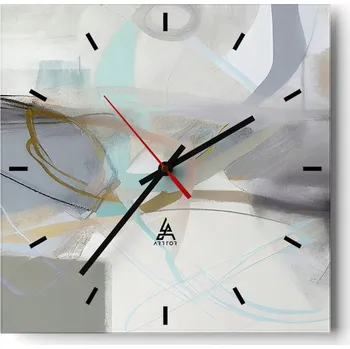 Hodiny Velké nástěnné hodiny 40x40 Abstrakce Skleněné tiché hodiny