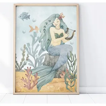 Plakát Plakát Obrázek pro děti Mořská panna A3 (29,7 x 42 cm)