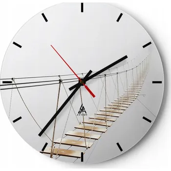 Hodiny Velké nástěnné hodiny 40x40 Abstrakce Skleněné hodiny Kulatý Tiché