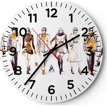 Hodiny Kuchyňské nástěnné hodiny 30x30 Žena Moderní skleněné hodiny do obýváku Tiché