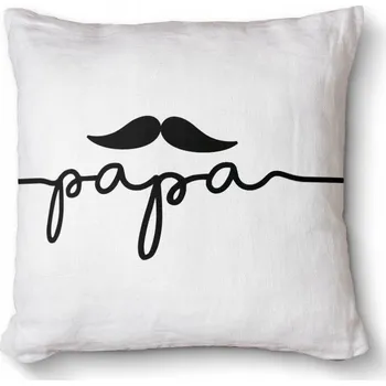 Dekorativní polštářek Měkký foto polštář s s potiskem jako dárek 40x40 cm - Táta s knírem