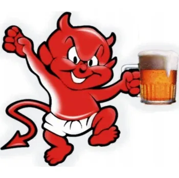 Samolepicí dekorace na vozidlo Samolepka na Auto/Motorku Ďáblík Pivo RYBNIK