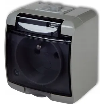 Elektrická zásuvka Hermetická Elektrická Zásuvka Karlik šedá