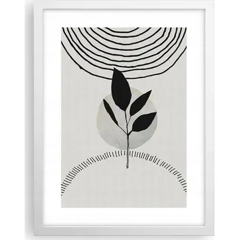 Obraz Obraz plakát v bílém rámu do obýváku 30x40 rostlina foto plakáty na zeď
