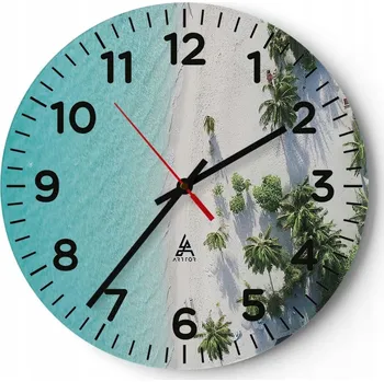 Hodiny Kuchyňské nástěnné hodiny 30x30 Krajina Moderní Skleněné hodiny do obýváku Tiché