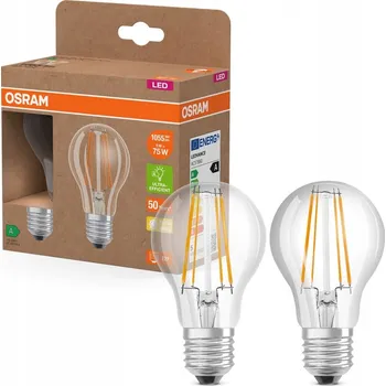 Žárovka 2x LED žárovka E27 5W = 75W 1055lm 2700K FILAMENT 211lm/W Třída A OSRAM