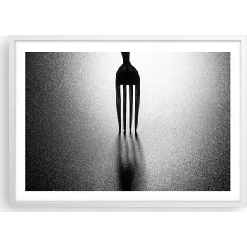 Obraz Plakát v bílém rámu do obýváku ložnice 70x50 vidlička moderní obraz
