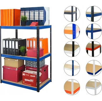 Dílenský regál Kovový regál skladový garážový HELIOS HBN 106x110x50 3x400kg