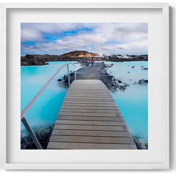 Obraz Nástěnný obraz v bílém rámu do obýváku, kuchyně - Island, 50x50 cm