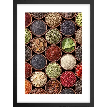 Obraz Obraz plakát v černém rámu do obýváku 30x40 gastronomie plakáty na zeď