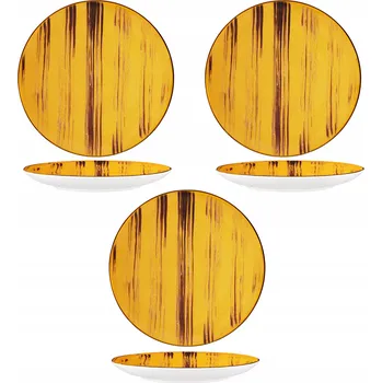 Talíř Mělký jídelní talíř porcelánový žlutý kulatý Wilmax 23 cm