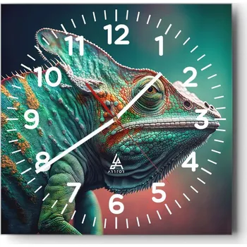 Hodiny Nástěnné hodiny do obýváku 40x40 Kameleon Tiché hodiny na skle Bezhlučné