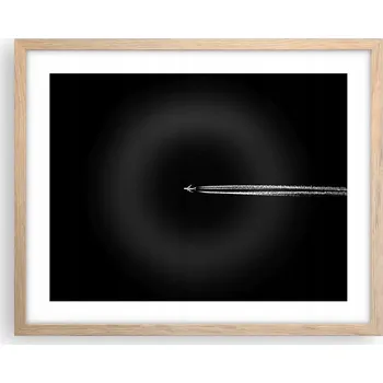 Obraz Obraz plakát na zeď v rámu světlý dub 50x40 letadlo foto do obýváku