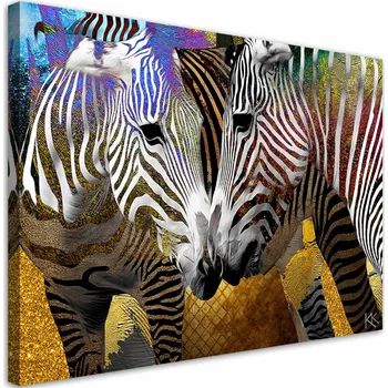 Obraz OBRAZ NA PLÁTNĚ Zebry abstrakce zvířata 90x60