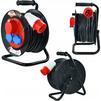 Napájecí kabel Prodlužovací Kabel bubnový, zahradní Rexxer 25 m 3 ks červený