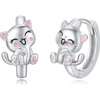 Náušnice Náušnice Mennica Bydgoska stříbrné 925 kruhy zvířata