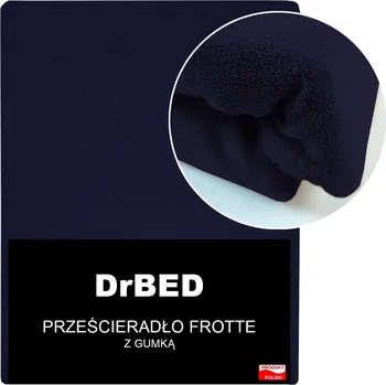 Prostěradlo Prostěradlo s Gumou 160x200 Froté Prodyšné Měkké Tmavě Modré Polské