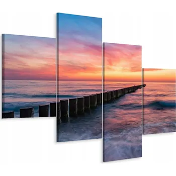 Obraz Čtyřdílný obraz Baltské moře 3D pohled 80x50 cm