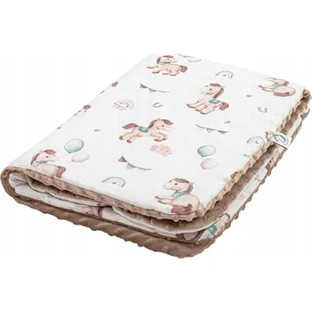 Dětská deka Oboustranná deka do postýlky 75x100 cm Koníčci ze školky Bavlna Minky Bonjour