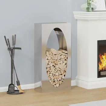vidaXL Stojan na palivové dřevo 50x23x100 cm z nerezové oceli
