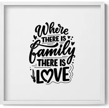 Obraz Ozdobný obraz v bílém rámu do obýváku Dekorativní nápis do bytu 50x50 cm