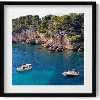 Obraz Dekorativní obraz v černém rámu do obýváku Krajina v Cap d'Antibes 50x50 cm