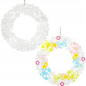 Obraz Dřevěná velikonoční závěska s květinami