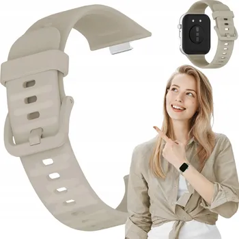 Příslušenství k chytrým hodinkám Řemínek ChronSmarta pro chytrý náramek Huawei Watch Fit 3 4 Pro, béžový silikonový
