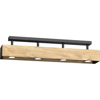 Luminex 1643 stropní svítidlo Maison černá/přírodní dřevo 4xGU10