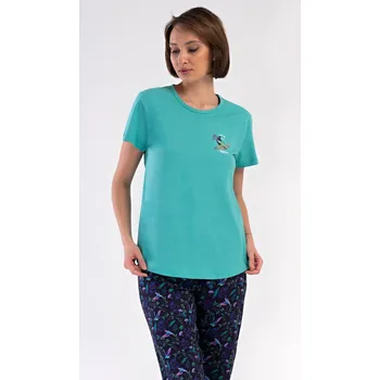 Dámské noční prádlo Vienetta Dámské pyžamo kapri Kolibřík Barva: Růžová, Velikost: 2XL