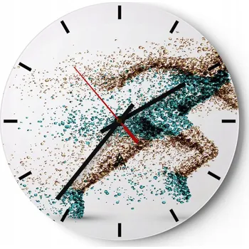 Hodiny Nástěnné hodiny do kuchyně 30x30 Sport Skleněné hodiny do obýváku Loft Tiché