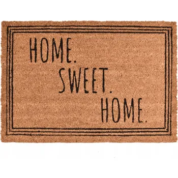 Rohožka Rohožka pod dveře 60x40 cm kokosová s potiskem SWEET HOME hnědá černá