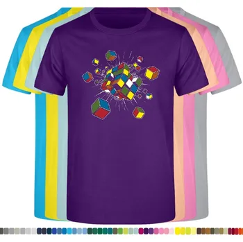 Pánské tričko panske-levne-bavlnene-tricko-potisk-konec-Rubick-kostka Barva: Purple - purpurová, velikost: S