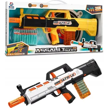 Dětská zbraň Puška 52 cm na šipky, automatický zásobník, 20 pěnových šipek