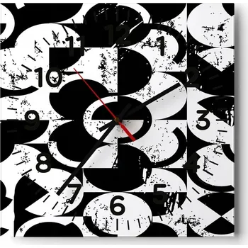 Hodiny Kuchyňské nástěnné hodiny 30x30 Abstrakce Skleněné hodiny do obýváku Moderní Tiché